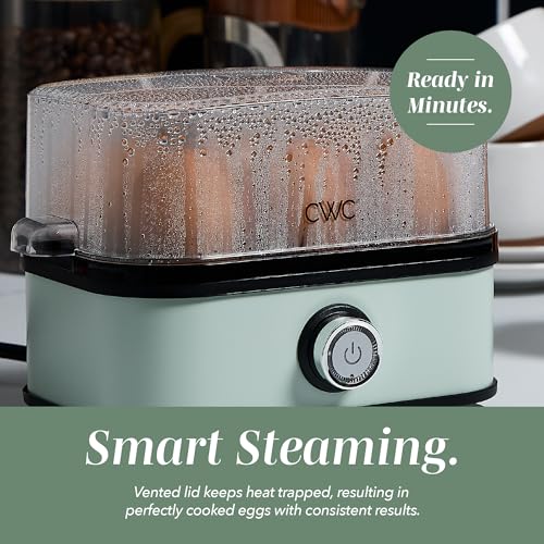 COOK WITH COLOR 6-Egg Capacity Egg Cooker – For Soft, Medium, Or Hard-Boiled Eggs, Rapid Cook Time, Auto Shut-Off & Boil-Dry Protection – Includes Tray, Measuring Cup & Lid – 210W Egg Maker, Sage - image 6