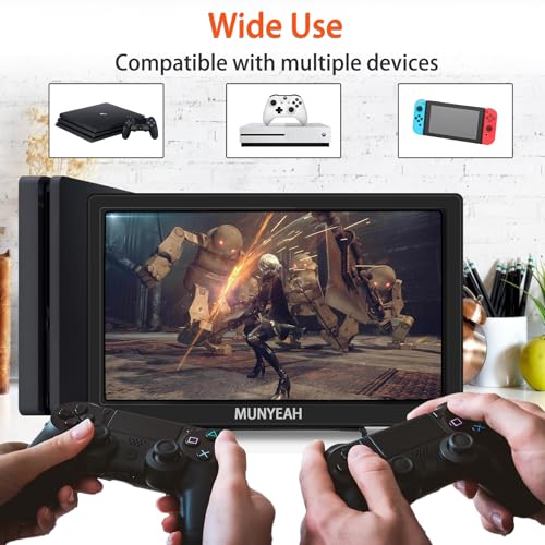 Image of M1020 Portable Monitor 10.1 inch Full HD IPS 1920x1080 400Nits Monitor with HDMI, VGA for Windows 11 /10 /8 /7 PS Xbox Compatible with Raspberry Pi 5 /4 /3 Build-in Speakers VESA Mount