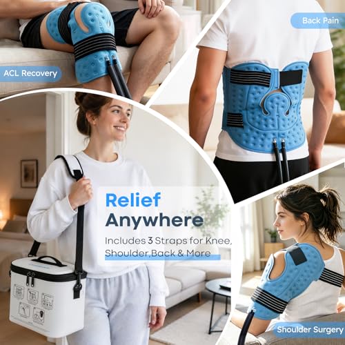 Cold Therapy Machine, Portable Ice Machine for Knee After Surgery with Programmable Timer and Quiet Pump, Cold Water Circulation System for ACL Rotator Cuff, Shoulder and Hip Surgery Recovery - Image 6