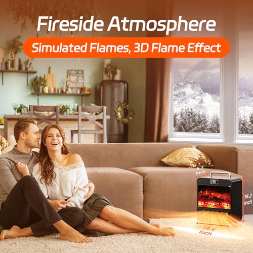Electric-Fireplace-Heater-3-IN-1-Portable-Fireplace-Heaters-for-Indoor-Use-7501500W-Space-Heater-Indoor-3D-Flame-3-Modes-Fan-12-hours-Timer-Space-Heater-with-Remote-Timer-Thermostat