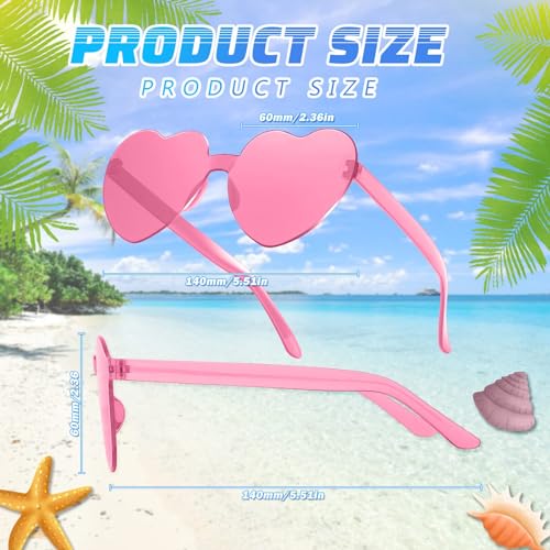 RTBOFY 48 Pairs Heart Sunglasses for Women Bulk Colored Party Favor Pack Valentines Day Glasses Fun Decorations2