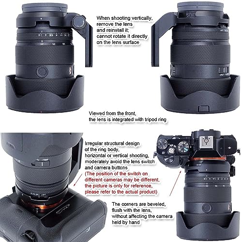 Anillo Adaptador para Trípode iShoot Compatible con Objetivos Sony FE 16-35mm F2.8 GM II, FE 20-70mm F4 G y FE 24-70mm F2.8 GM II, con Placa Rápida Arca-Swiss miniatura 6