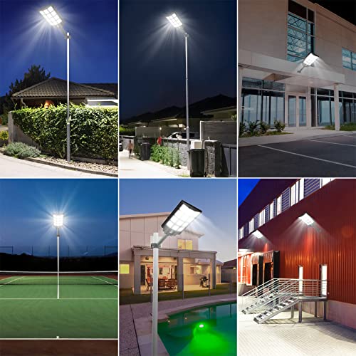 Voojoy 2 Pack 1600W Solar Street Lights Outdoor 120000 Lumens Dusk To Dawn Motion Sensor Solar Light Solar Flood Lights With Remote Control Arm Bracket For Garden,Yard, Path #TOP6