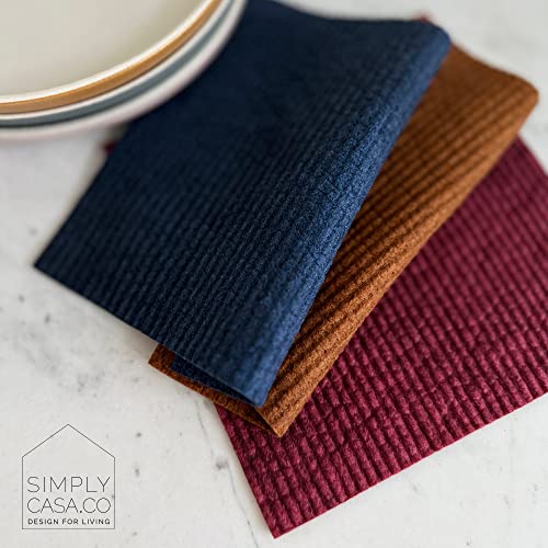 Simplycasa Hand Dyed Dark Color Swedish Dishcloth Sponge Pack Of 5, Eco-Friendly 100% Biodegradable Cellulose Sponge Cleaning Cloths, Kitchen Cloths #TOP1