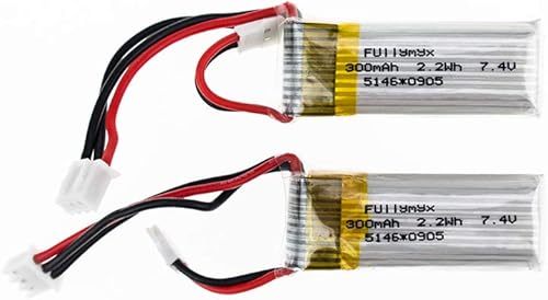 HHZ 2 unids 7.4V 300mAh 20C Lipo batería con 51005 enchufe para WLtoys F959 XK DHC-2 A600 A700 A800 A430 Sky-King RC avión piezas de repuesto