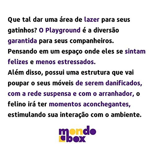 Melhor playground de gatos arranhador ponte nicho toca rede casinha degraus - 11 peças mdf reforçado