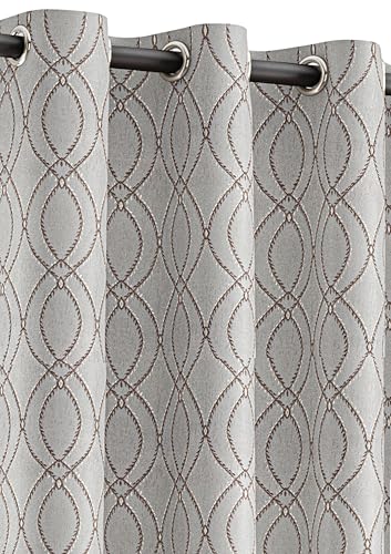 Image of Yellow Weaves 2 Pcs Jacquard Oval Eyelet Long Door Curtain - Perfect for Home, Office, Bedroom, Living Room & Balcony - 7 Feet (Brown)