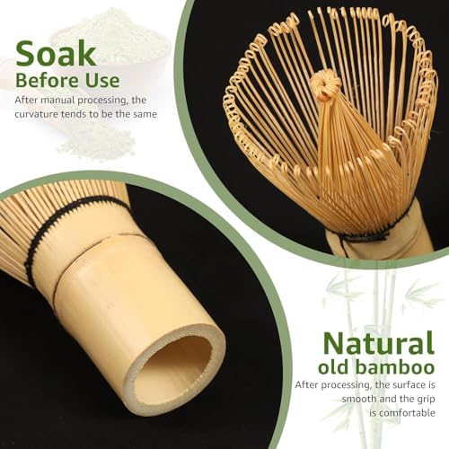 Image of NIHUIFDPY 7-Piece Traditional Japanese Matcha Tea Set - Includes Ceramic Matcha Bowl (550ml), Bamboo Whisk (Chasen), Whisk Holder, Scoop & Stainless Steel Sifter - Authentic Home Tea Ceremony Kit