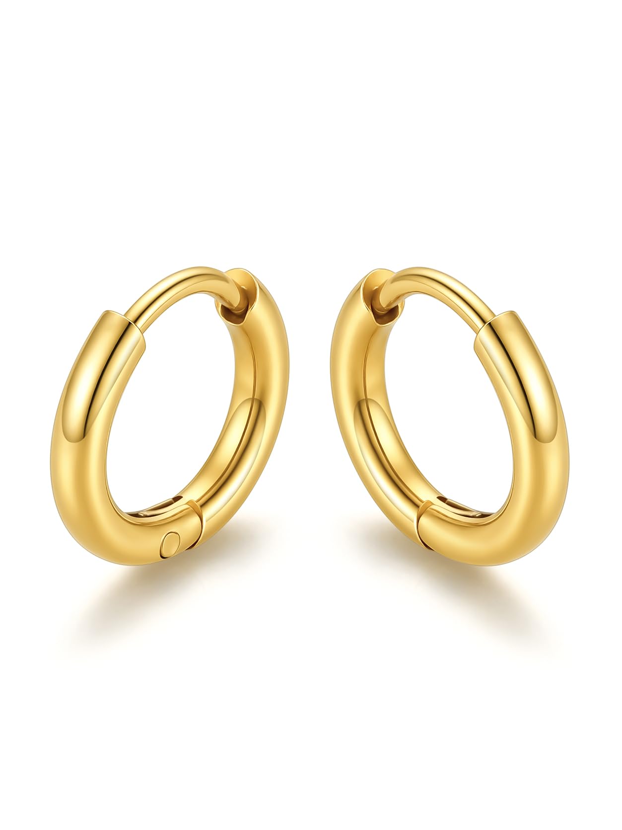 GoldChic Ohrringe Damen Creolen 7mm/9mm/12mm/14mm/16mm Edelstahl Helix Piercings Silber/Gold/Schwarz Creolen klein Huggie Ohrringe Hoop für Damen Herren
