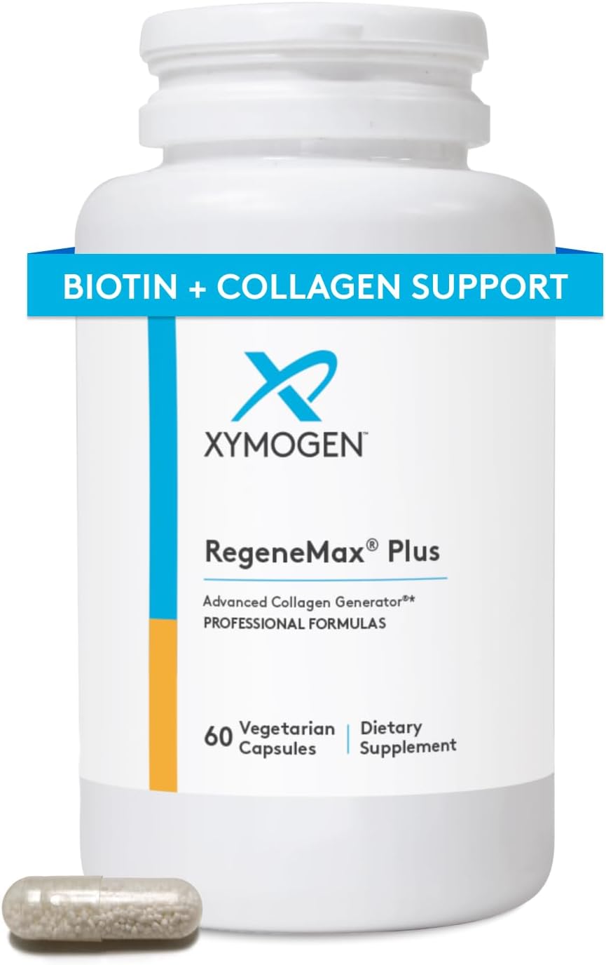 XYMOGEN RegeneMax Plus – Advanced Collagen Supplements with Biotin & Clinically Tested ch-OSA – Supports Skin, Hair, Nails & Bone Health – Collagen for Women & Men (60 Capsules) XYMOGEN RegeneMax Plus – Advanced Collagen Supplements with Biotin & Clinically Tested ch-OSA – Supports Skin, Hair, Nails & Bone Health – Collagen for Women & Men (60 Capsules)