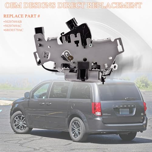 Image of Rear Left Sliding Door Lock Latch Actuator Compatible with 2008-2016 Chrysler Town & Country, 2008-2020 Dodge Grand Caravan, 2012-2015 Ram C /V Replaces 5020769AB 5020769AC 68030379AC