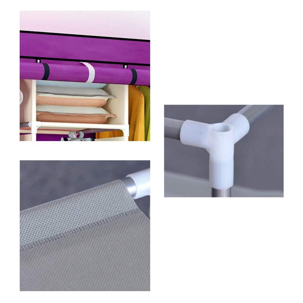 UYSELA Klappbarer Kleiderschrank Stoff Kleiderschrank Garderobe für Schlafzimmer Hochleistungsschrank Stoff Kleiderschrank Kleiderstangen Band Reißverschluss Staubdicht 118 * 45 * 169 cm