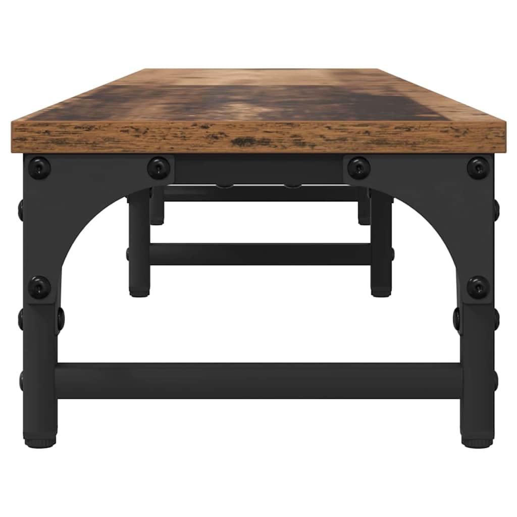 Supporto per monitor in legno anticato, 105 x 23 x 15,5 cm, in legno | Superficie opaca, altezza visiva ergonomica, supporto stabile, facile da pulire, per ufficio domestico