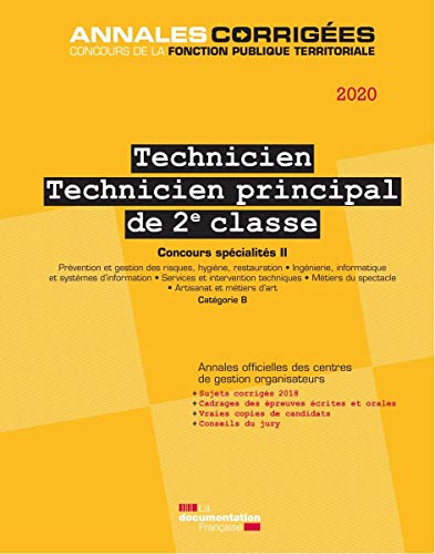 Technicien, Technicien principal de 2e classe Concours spécialités 2 PDF Ebook En Ligne