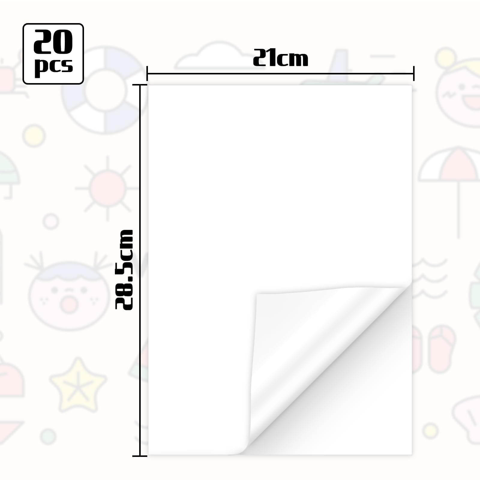 Selbstklebende Folie Zum Bedrucken 20 Blatt Transparente
