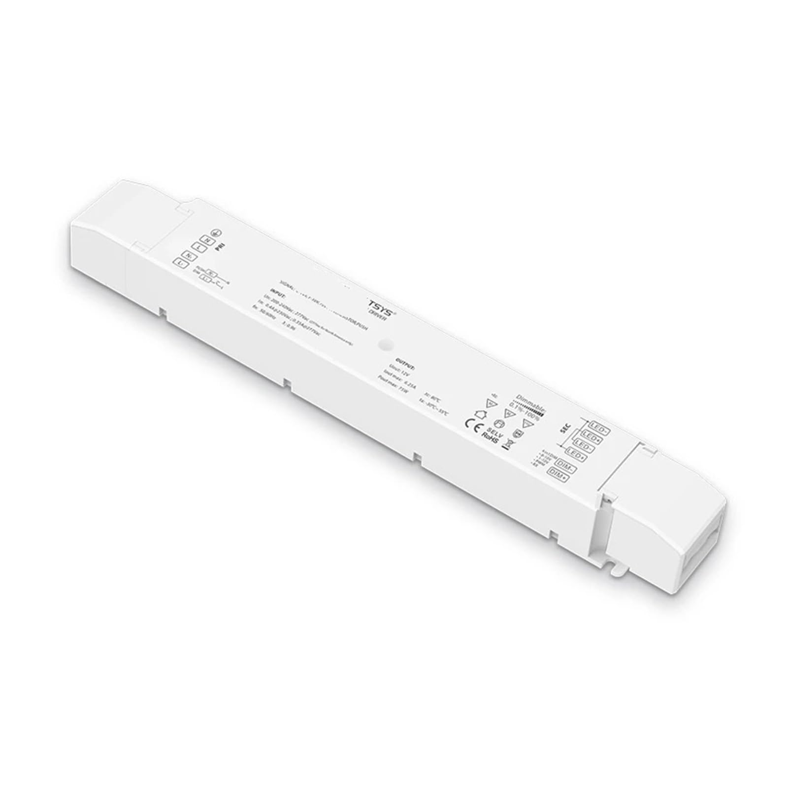 36W 75W 100W 12V 24V CV tensione costante 0-10V (1-10V/10VPWM/RX) driver LED 100-240V dimmerabile trasformatore di illuminazione push dimming (Color : 36W 24V)