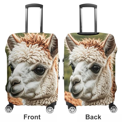 Travel Luggage Cover Elastic Suitcase Protector Anti-Scratch Washable Cute Alpaca Llama Luggage Sleeve Tsa Approved Carry on Covers Baggage Cover Fits 18-32 Inch Luggages3