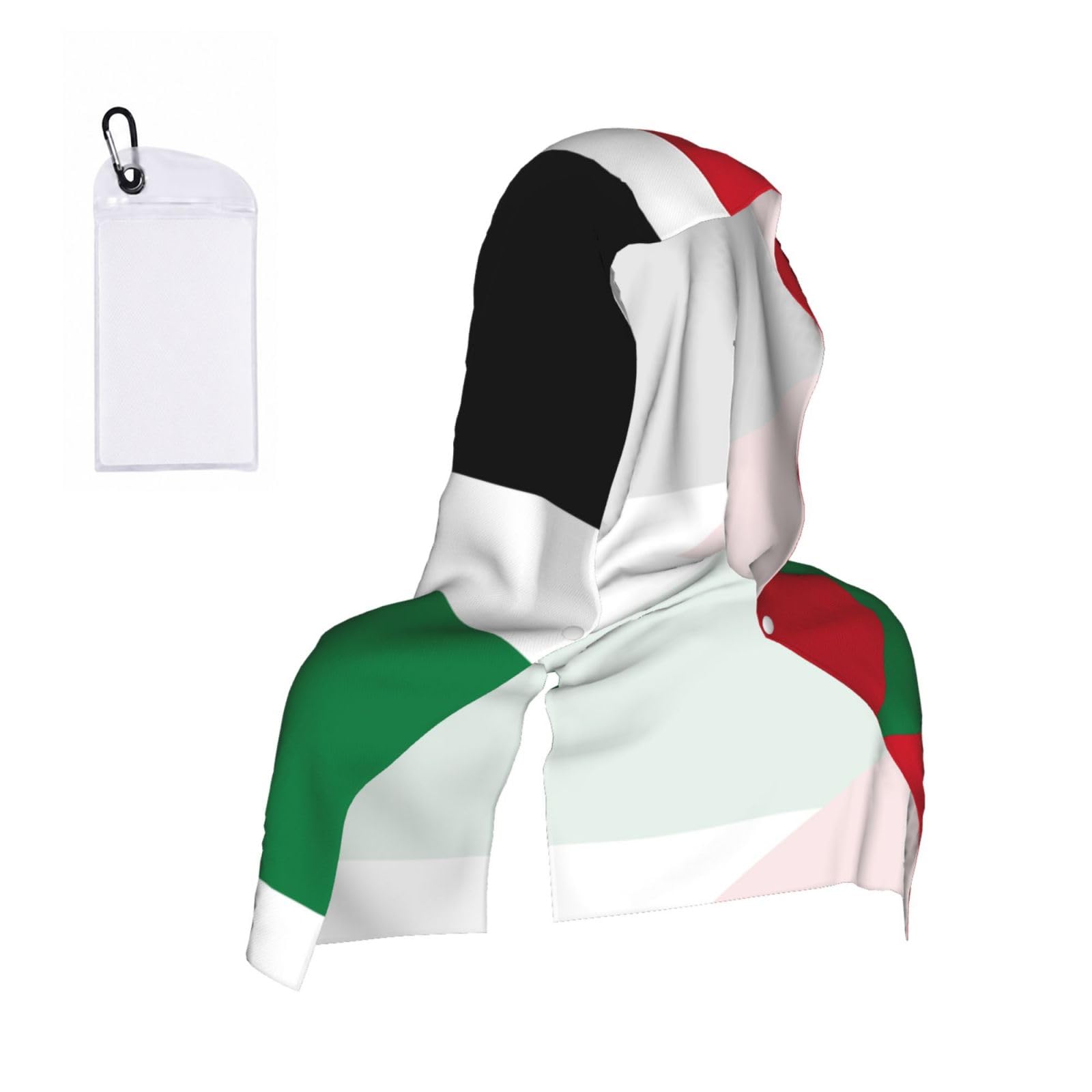CNTDBU Flag of the State of Palestine Cooling Towel Hooded-Instant Chill Neck Cover for Sports, UV Cooling Rag for Running Gym