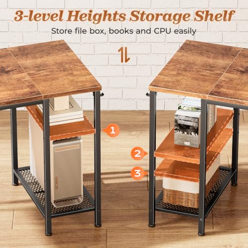 PRAISUN 47.2'' L Shaped Office Desk with Power Outlets and 3 Drawers - image 6