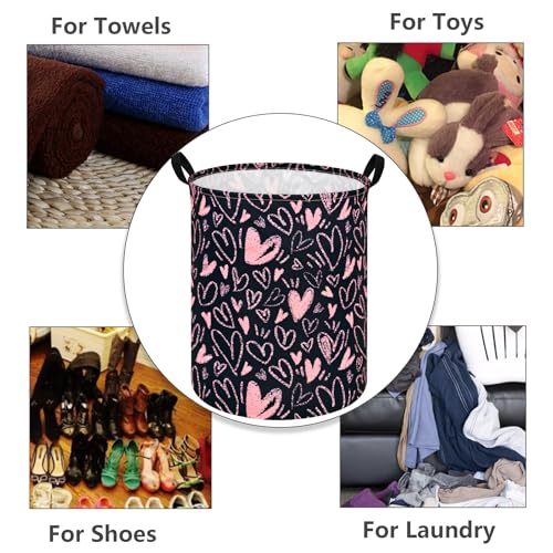 Image of MAIZMZ Girls Room Storage Basket Decor Organizer Bins Kids Hamper Storage Bins Toy Box Women Laundry Basket Large Canvas Collapsible Chest for Home /Dorm /Kitchen /Pet /Office /Closet /Shelf /Gift Baskets