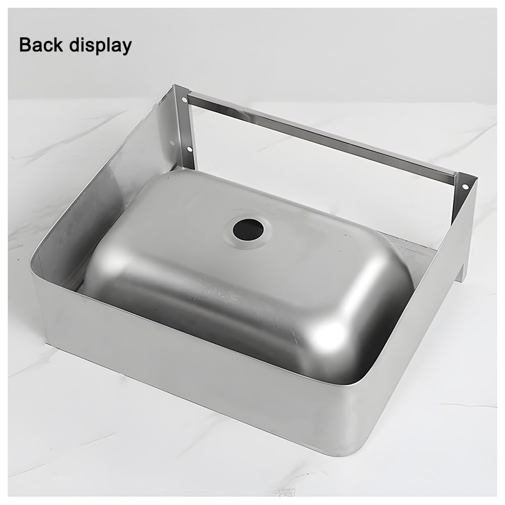 Edelstahl-Spülbecken zur Wandmontage, Einzelbecken für Badezimmer, Restaurants, Bars und Küchen, platzsparendes Design für Mehrzwecknutzung, Silber-B-48 x 39 x 20 cm