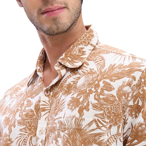 Image of Spykar Men's Slim Fit N /A Full Sleeve Printed Casual Shirts