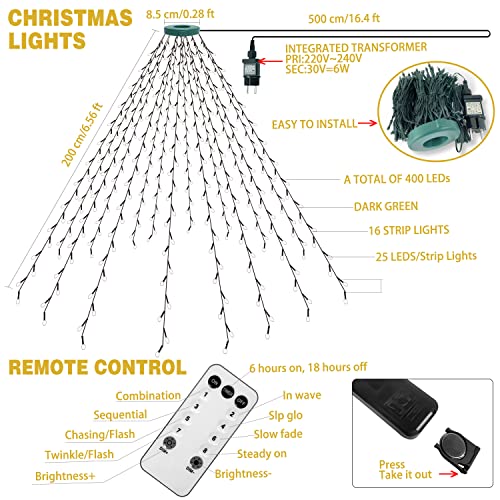Guirlande LED sapin télécommandée à 16 branches pour décoration extérieure - 2