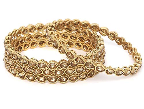 T4 Jewels Gold Plated Kundan Stones Studded Handicrafted Designer Bangle Set For Women & Girls - (Set Of 4)_2.2 (B08X2RGVHQ) Amazon Price History, Amazon Price Tracker