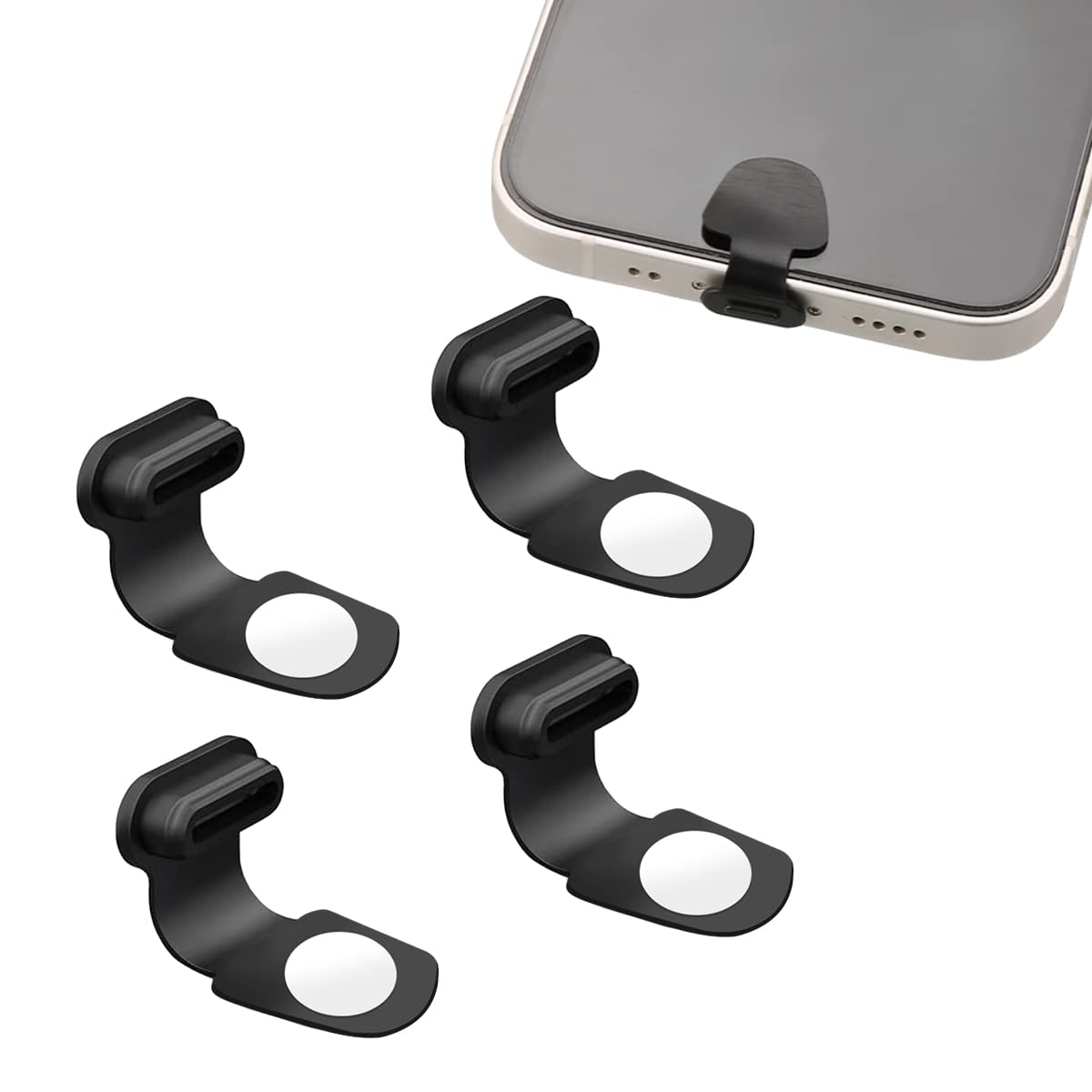 Jagowa 4PCS Silicone Dust Plugs for iPhone Lightning Port - Anti-Lost Charging Port Protector for iPhone, iPad, and AirPods