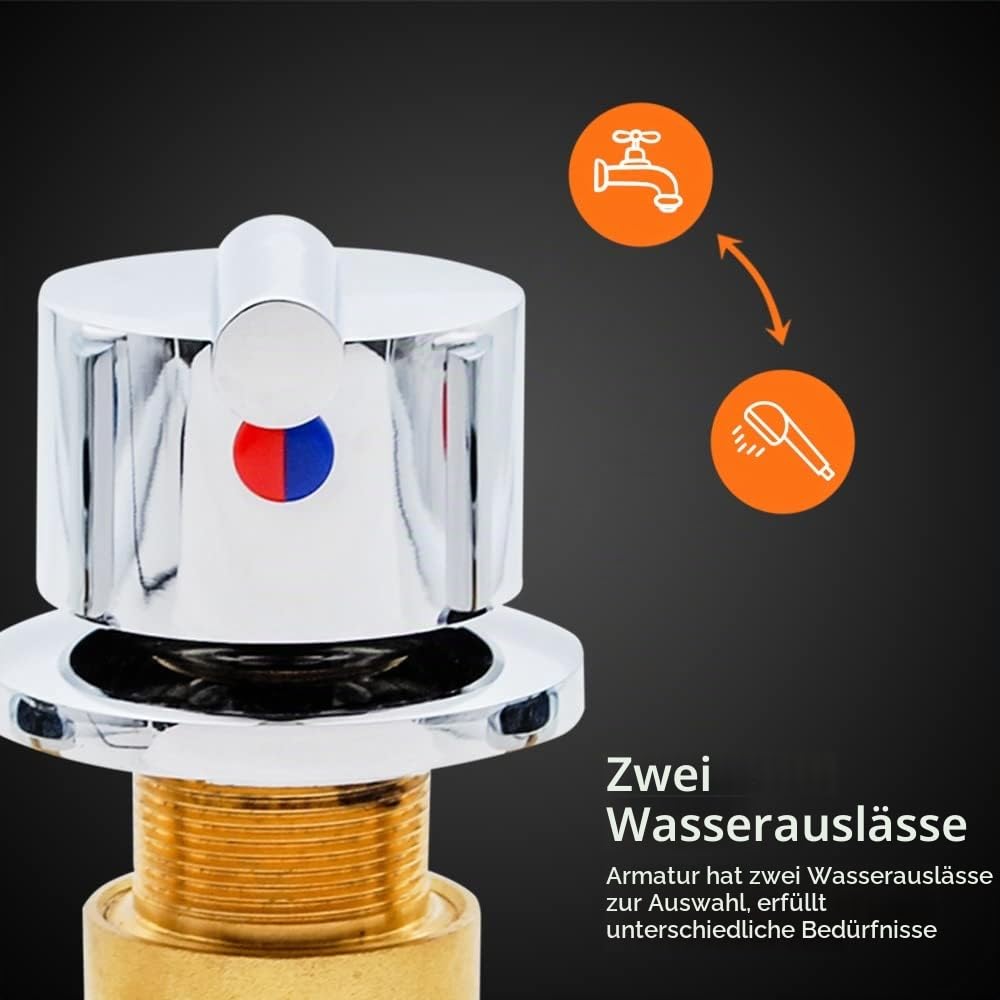 Wasserhahn Badewanne Badewannenmischer Duscharmaturen Badezimmer | Wasserhahn Kaltes Heißes Wasser Massives Messing Mischventil Hahnloch Blattgriff Mischer Mischbatterie badewanne