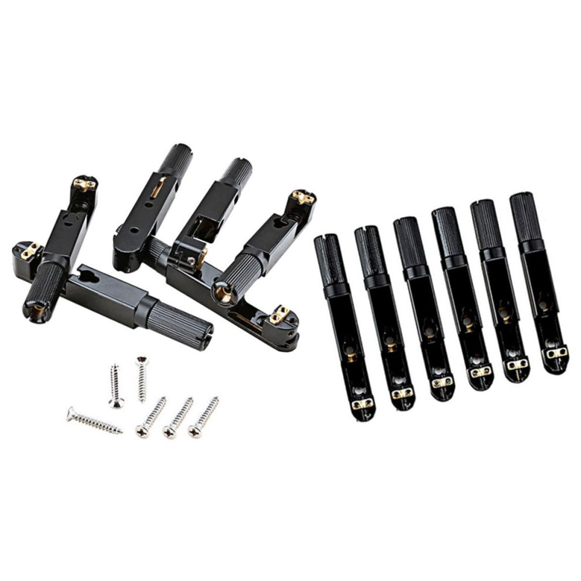 Gitarrenzubehör Metall Gitarrenbrücke Schwarz mit Kompletter Brückenteile Zubehör für Gitarrenreparatur und Austausch Defekter Teile Satz