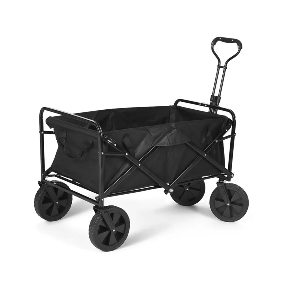 YU WELLMulti Function Foldable Utility vehicle | Camping Trolley | Outdoor Wagon Shopping Cart for Camping Shopping (Wagon, Black)