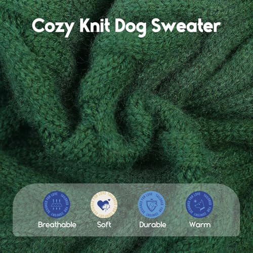 ASENKU Hundepullover Kleine Hunde S,Winter Warm Hundepulli, Waschbar Rollkragen Gestrickt Hunde Pullover Strickpullover für Chihuahua,Yorki,Französische Bulldogge,Maltese