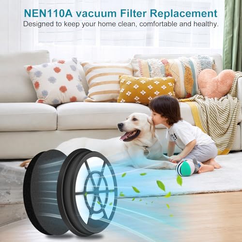 Image of 4 Pack NEN110A /NEN110B /NEN110D Vacuum Filter for Eureka, Compatible with Eureka WhirlWind Bagless Canister Vacuum Cleaner, Inlet Frame and Sponge Filter