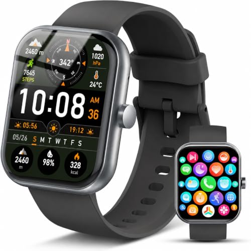 Image of Coucur Smart Watch for Men Women (Answer /Make Call), Jet Black 04