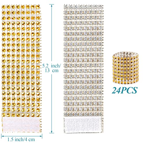 Pecula TF001 24Pack Napkin Rings, Gold Napkins Rings Plastic thumb #1