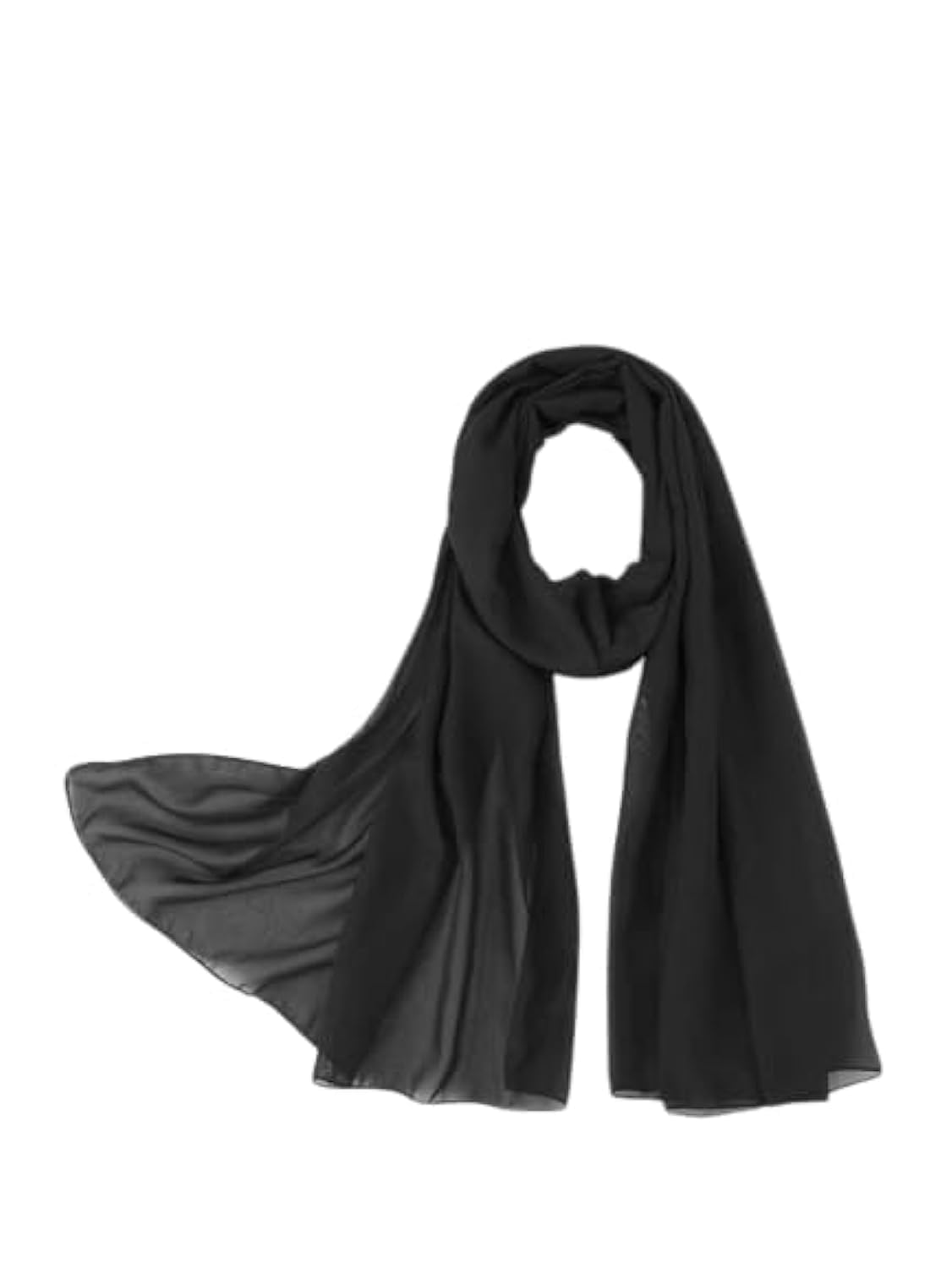 GenericWomen Lightweight Breathable Hijab Solid Color Soft Chiffon Long Fashion Scarves Sun-proof Shawls - Hijab Wrap