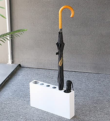 Seau à parapluie rectangulaire en métal avec bac d'égouttage
