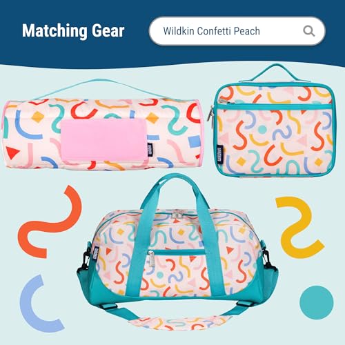 Image of Wildkin 15 Inch Backpack for Kids, Confetti Peach | Ages 5-10, padded straps, side water bottle pocket - coordinates with matching Wildkin lunch boxes