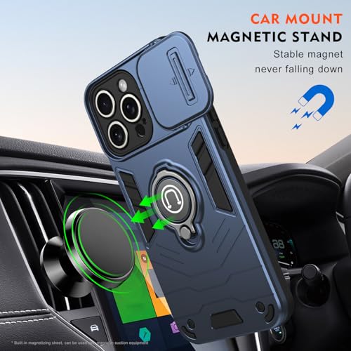 Coque iPhone 16 Pro Max robuste avec cache caméra et anneau de support hybride - 4