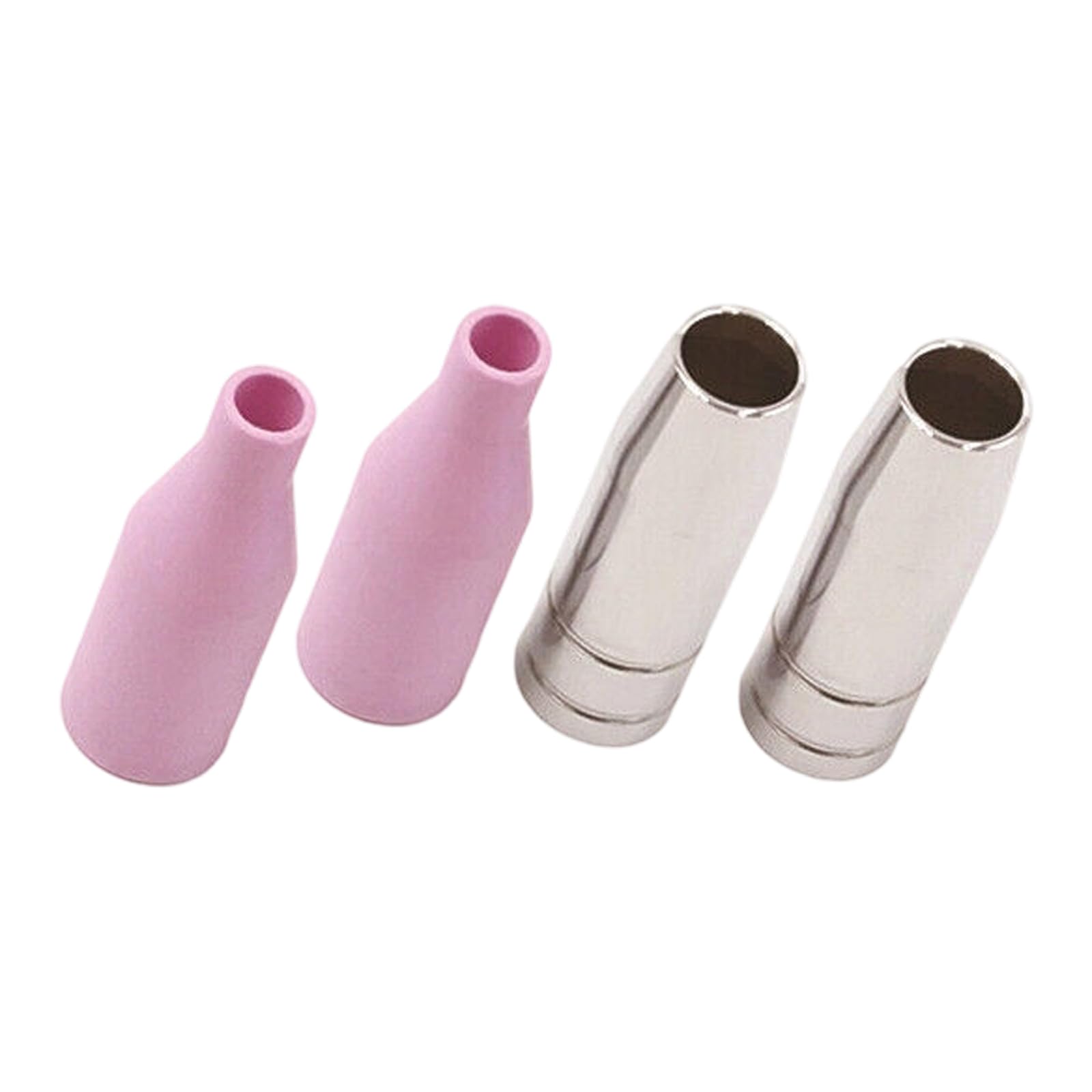 Welding Nozzle Set Includes 2 Ceramic and 2 Metal Tip Welding Tool Torch Tip Nozzle for Various Applications Protective Cover