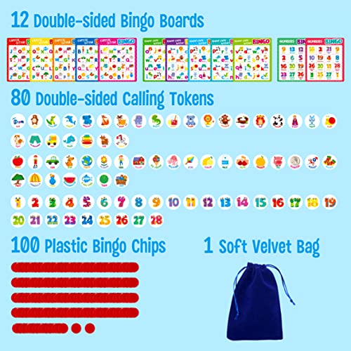 SpriteGru Jeu de Bingo de l'alphabet, Jeu de Bingo des majuscules/minuscules/Chiffres ABC et 123 pour Les Enfants de 4 à 8 Ans, Parfait pour la Salle de Classe et la Maison. – Image 3