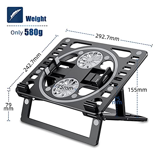 Laptop-Cooling-Pad-Portable-10-17-Inch-Laptop-Stand-with-2-Rotate-Led-Fans-Elevator-6-Angle-Adjustable-Laptop-Cooler-with-Phone-Tablet-Laptop-Notebooks-Stand-Black