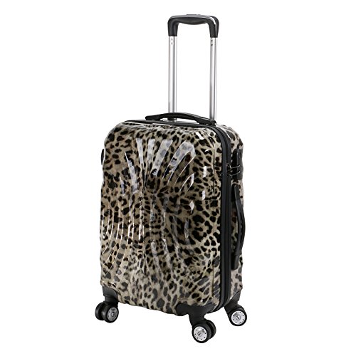 Fashion 20" Leopard Hard Shell 4 Wheel Travel Trolley Case Ultra Strong Luggage
