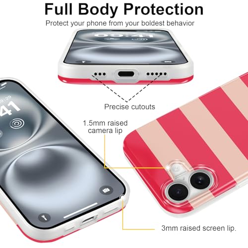 Coque silicone souple iPhone 16 antichoc anti rayure fine rouge - 2