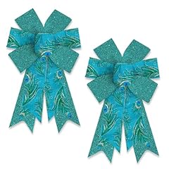 Glitter Peacock Green Feather