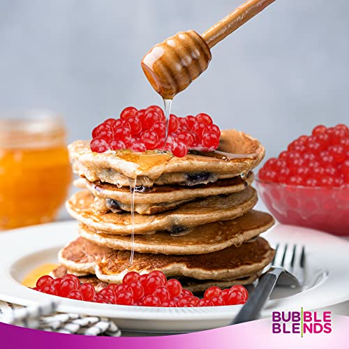 Bubble Blends Strawberry Popping Boba (1KG) - Boba Balls with Real Fruit Juice - 100% Fat-Free Bubble Tea Tapioca Balls - Sago Pearls for Bubbletea Drink Sinkers or Dessert Toppings EXP 27/02/2025