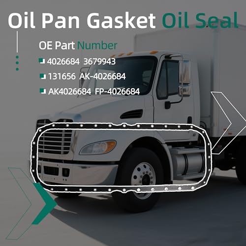 Image of Oil Pan Gasket Oil Seal, Crankcase Gasket Fit for Cummins Vehicle ISX QSX X15 15L Truck Replace 4026684, 3679943, 131656, AK-4026684, AK4026684, FP-4026684