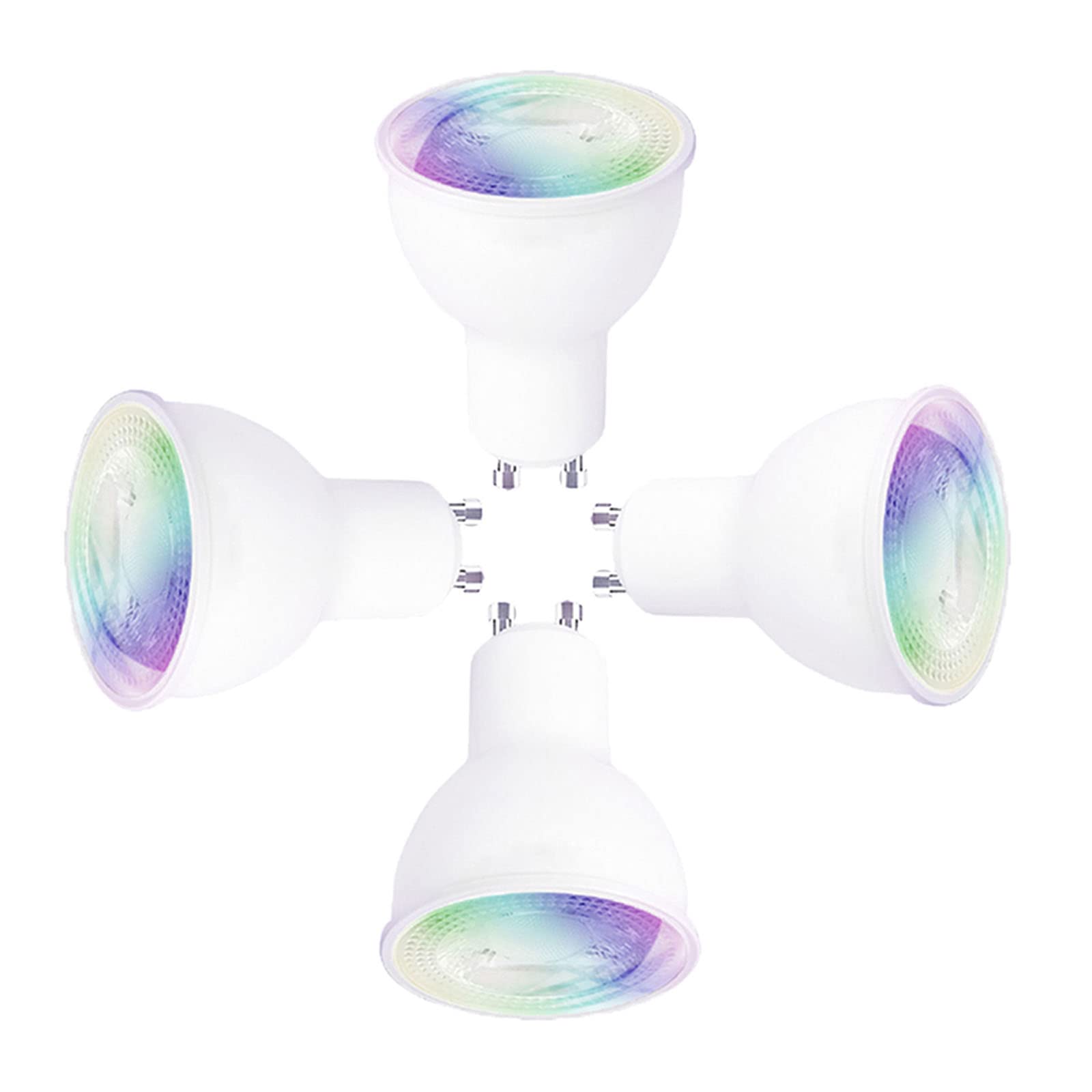Bombillas LED Inteligentes,[4 Pack] Foco GU10 RGB Regulable/Lámpara Colorida 4.5W 2700-6500K 350 Lúmenes Funciona con El Asistente De Google Alexa,RGB