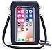 Produktbild LUOWAN Handy Umhängetasche Damen Touchscreen Tasche Handy Wasserdicht Handtasche Schultertasche Leder Frauen Brieftasche Retro Crossbody kleine Handy Tasche für iPhone 11 Pro/11/Xs Max/XR/Xs Blau